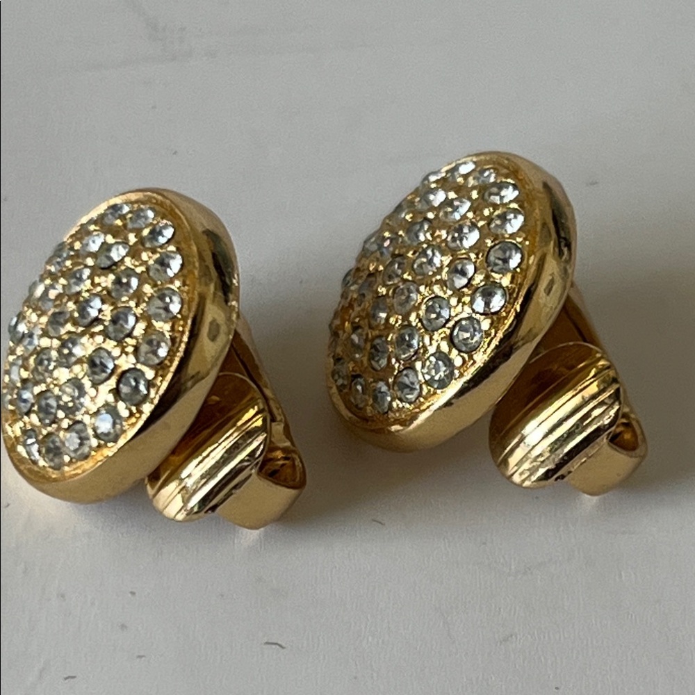 Vintage Christian Dior Gold Tone Clip Earrings